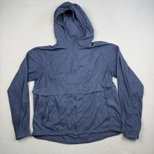 Lululemon Jacket Womens 10 Blue Hood Lite Zip Lightweight Windbreaker Nylon
